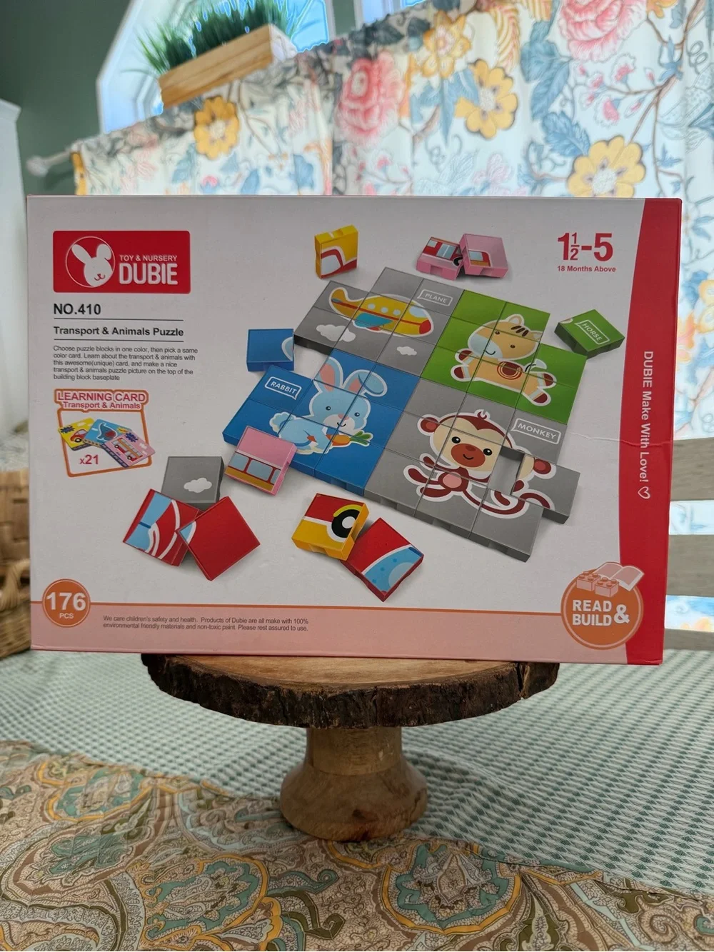 New Dubie Educational Puzzle Blocks Learning Cards Animals Transportation 176 Pc